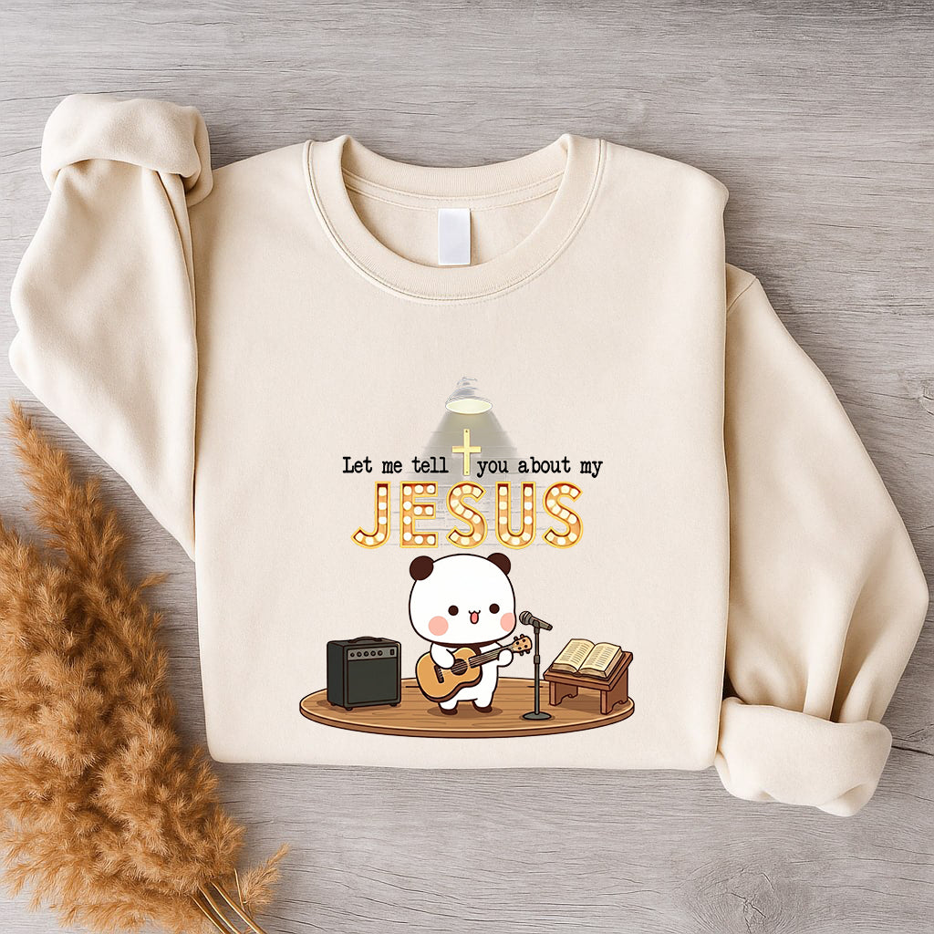Let Me Tell You About My Jesus Sweatshirt | Christian Matching Couple Sweatshirt