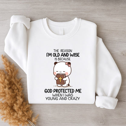 God Protected Me Christian Sweatshirt | Matching Faith-Based Couple Sweatshirt