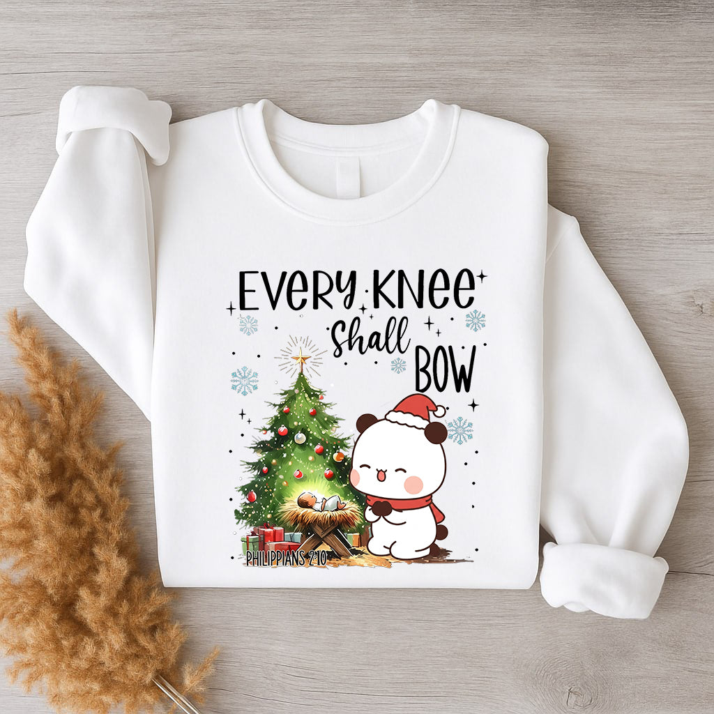 Every Knee Shall Bow Christmas Sweatshirt | Matching Christian Couple Sweatshirt