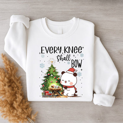 Every Knee Shall Bow Christmas Sweatshirt | Matching Christian Couple Sweatshirt