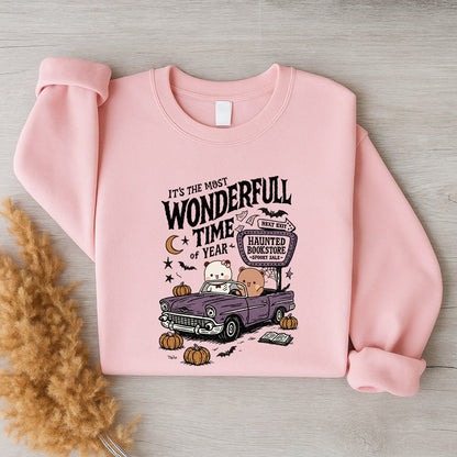 Bubu & Dudu Halloween Sweatshirt – Haunted Bookstore Spooky Season Crewneck