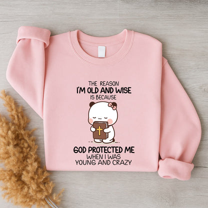 God Protected Me Christian Sweatshirt | Matching Faith-Based Couple Sweatshirt