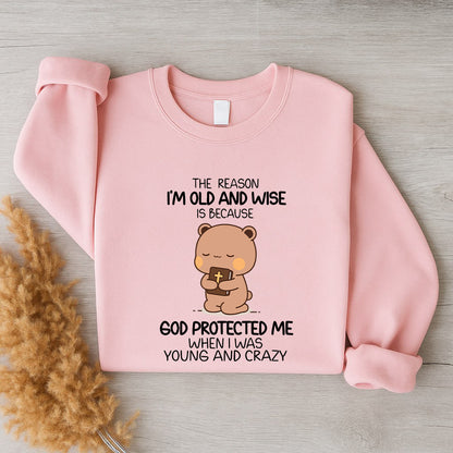 God Protected Me Christian Sweatshirt | Matching Faith-Based Couple Sweatshirt