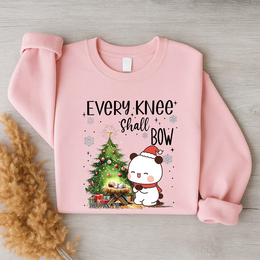 Every Knee Shall Bow Christmas Sweatshirt | Matching Christian Couple Sweatshirt