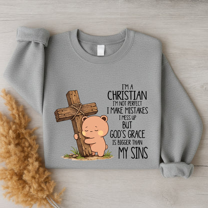 God's Grace Is Bigger Than My Sins Sweatshirt | Christian Matching Couple Sweatshirt