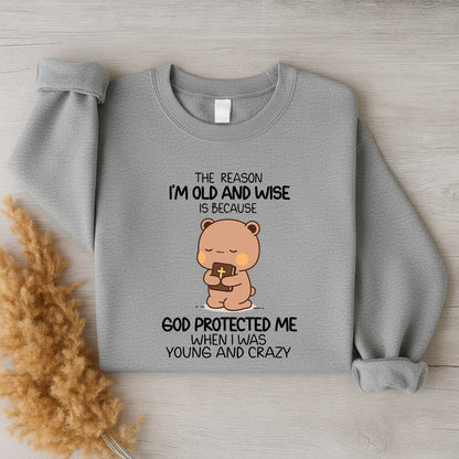 God Protected Me Christian Sweatshirt | Matching Faith-Based Couple Sweatshirt
