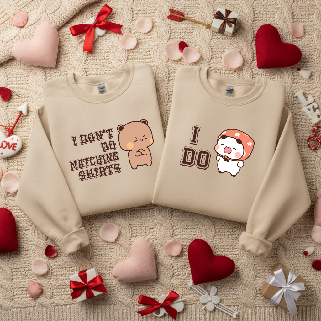 Bubu & Dudu Matching Couple Sweatshirt – I Do / I Don’t
