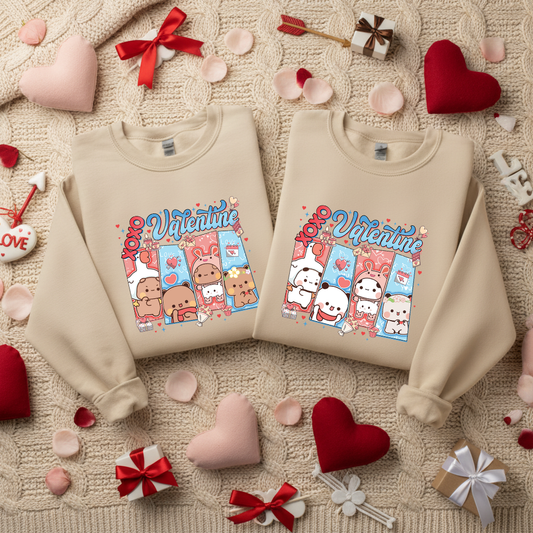 Bubu & Dudu XOXO Valentine Couple Sweatshirt