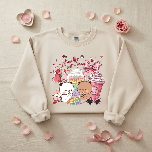 Bubu & Dudu Cute Bear Valentine Crewneck Sweatshirt
