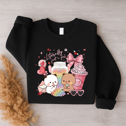Bubu & Dudu Cute Bear Valentine Crewneck Sweatshirt