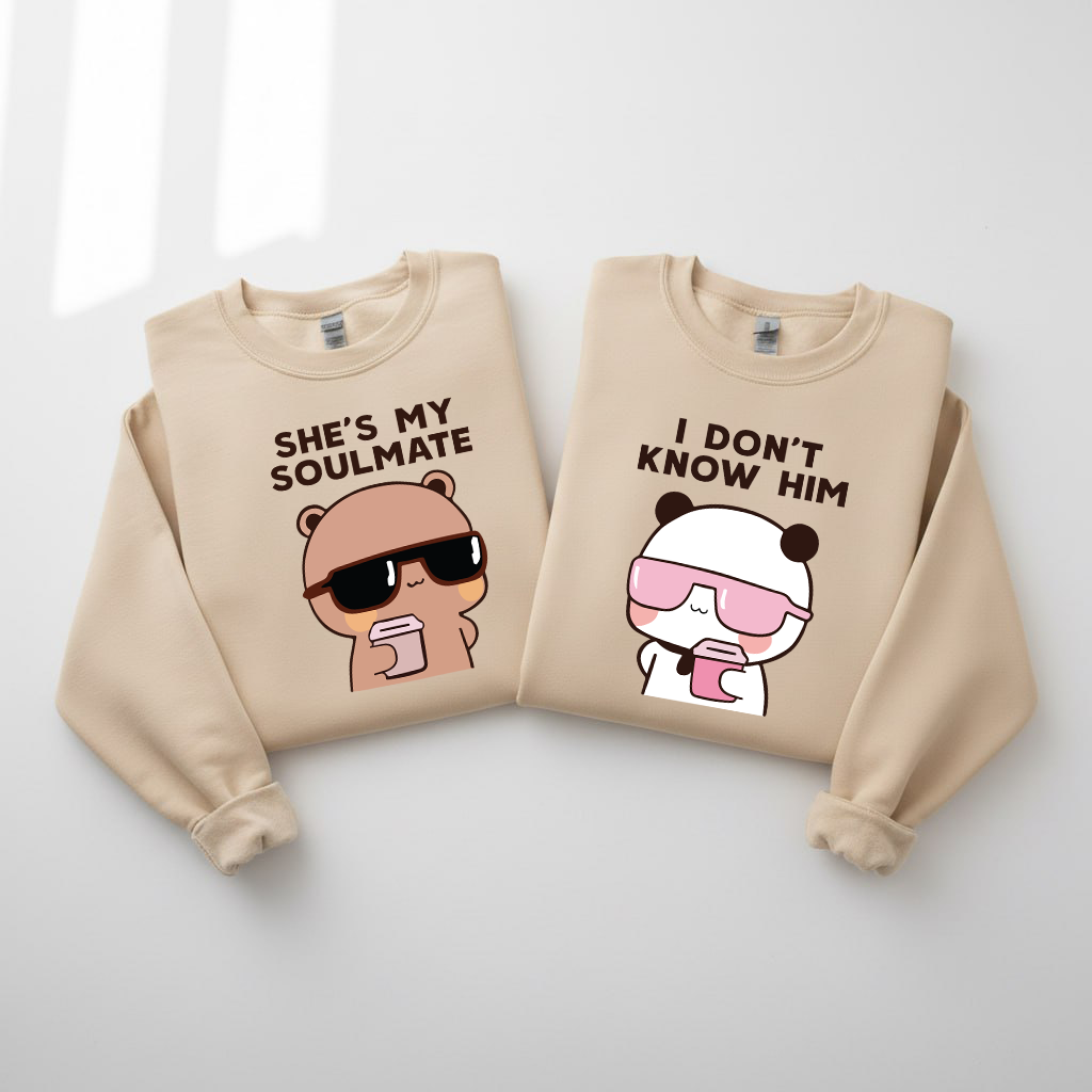 Soulmate & I Don’t Know Him – Bubu Dudu Couple Sweatshirts