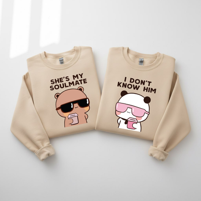 Soulmate & I Don’t Know Him – Bubu Dudu Couple Sweatshirts
