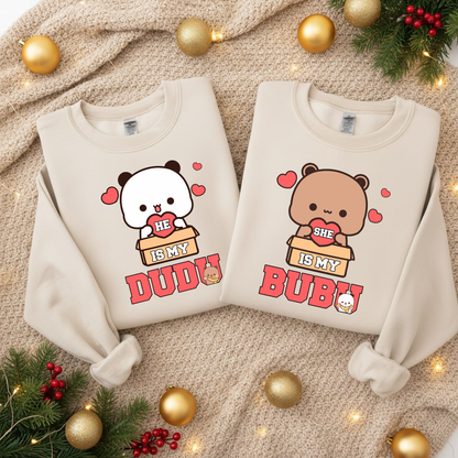 He Is My Dudu & She Is My Bubu Couple Sweatshirts | Matching His & Her Outfits