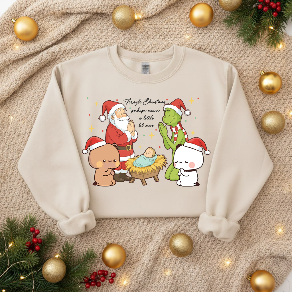 Bubu Dudu Christmas Crewneck – Santa & Grinch