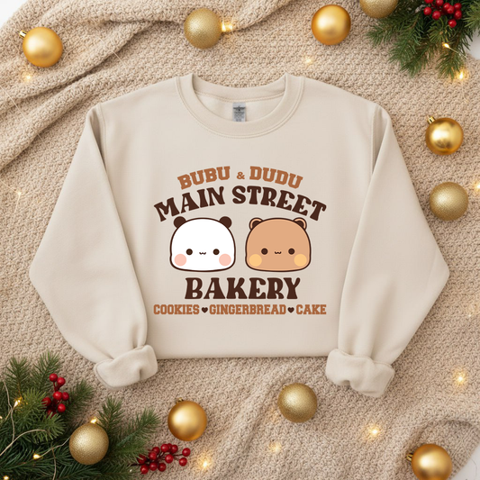 Bubu & Dudu Holiday Sweatshirt - Main Street Bakery Design