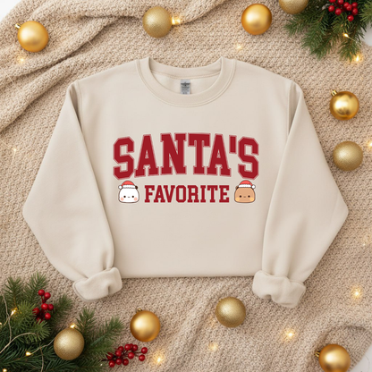 Bubu & Dudu Santa’s Favorite Sweatshirt - Cute Christmas Holiday Crewneck