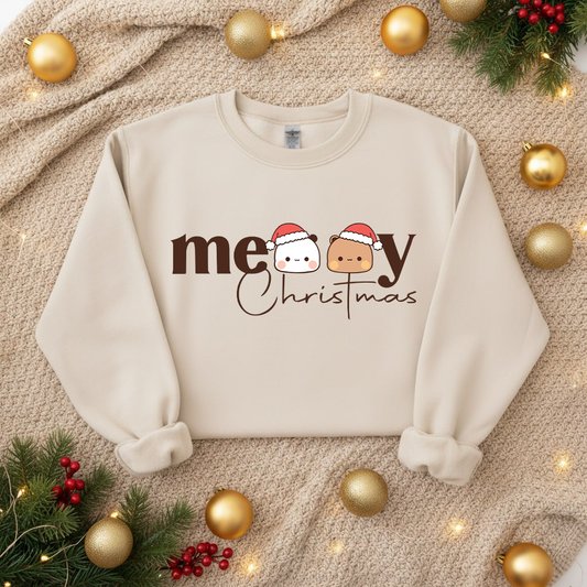 Bubu & Dudu Merry Christmas Sweatshirt | Cute Holiday Crewneck
