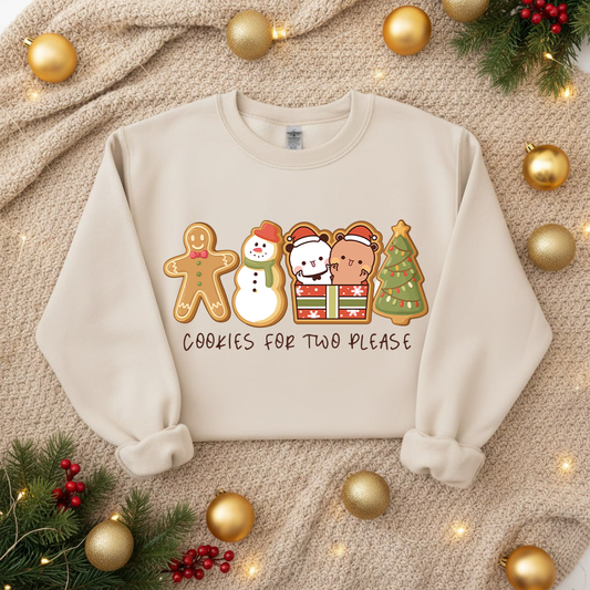 Bubu & Dudu Cookies For Two Please Sweatshirt | Cute Christmas Holiday Crewneck