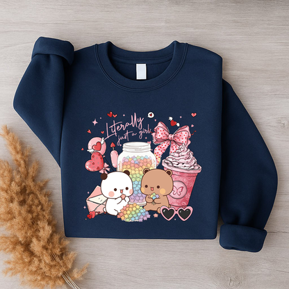 Bubu & Dudu Cute Bear Valentine Crewneck Sweatshirt