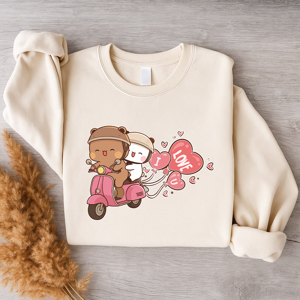 Bubu Dudu Love Scooter Valentine Sweatshirt