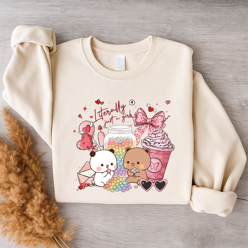 Bubu & Dudu Cute Bear Valentine Crewneck Sweatshirt