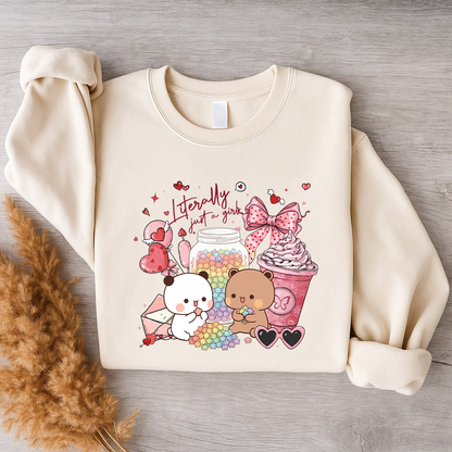 Bubu & Dudu Cute Bear Valentine Crewneck Sweatshirt