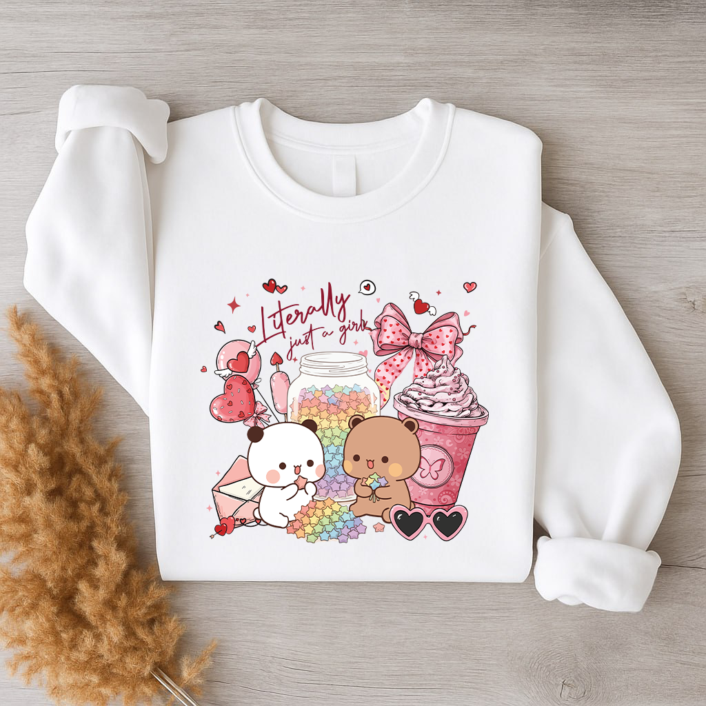 Bubu & Dudu Cute Bear Valentine Crewneck Sweatshirt