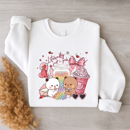 Bubu & Dudu Cute Bear Valentine Crewneck Sweatshirt