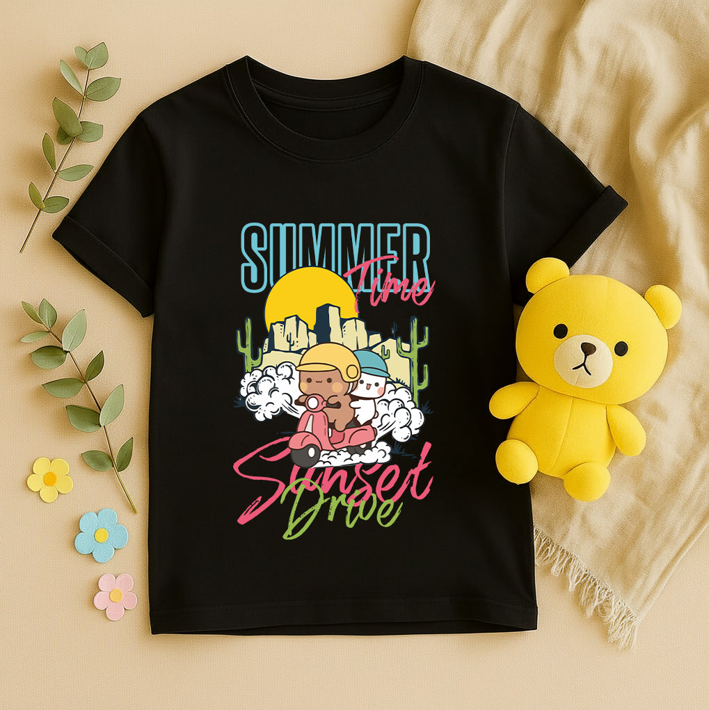 Bubu & Dudu Summer Scooter Sunset T-Shirt