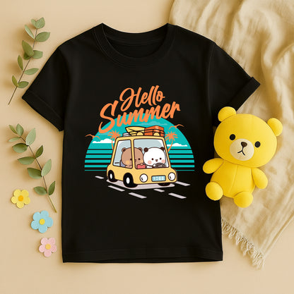 Hello Summer Road Trip Graphic T-Shirt | 100% Cotton Cute Vacation Tee