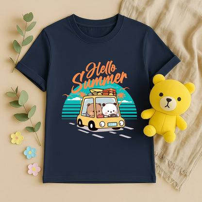 Hello Summer Road Trip Graphic T-Shirt | 100% Cotton Cute Vacation Tee