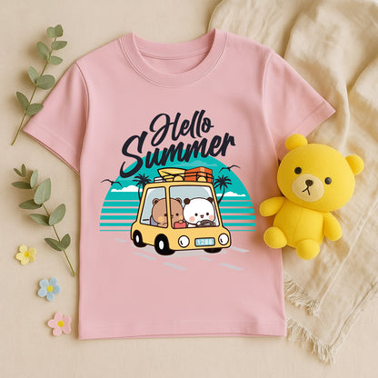 Hello Summer Road Trip Graphic T-Shirt | 100% Cotton Cute Vacation Tee