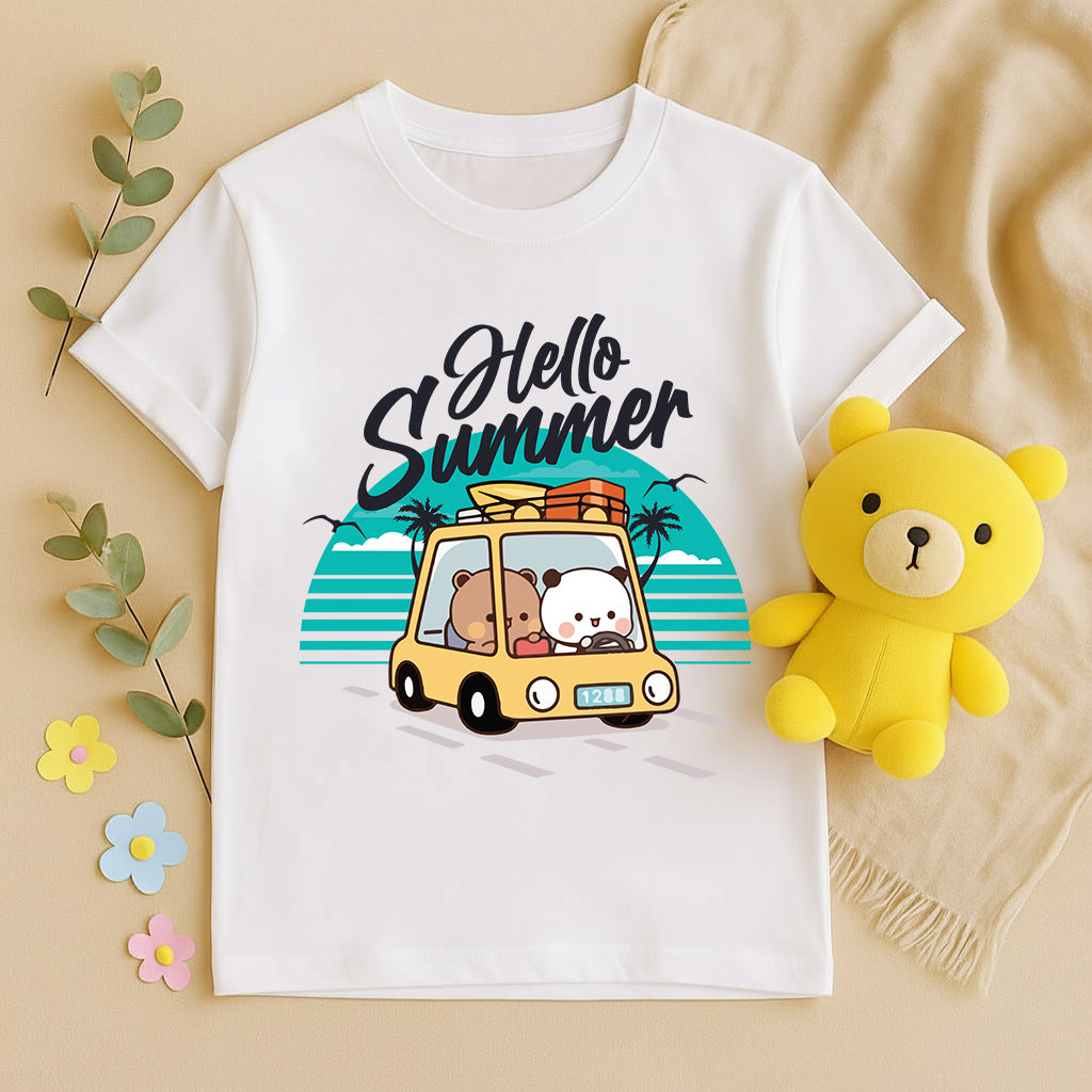 Hello Summer Road Trip Graphic T-Shirt | 100% Cotton Cute Vacation Tee