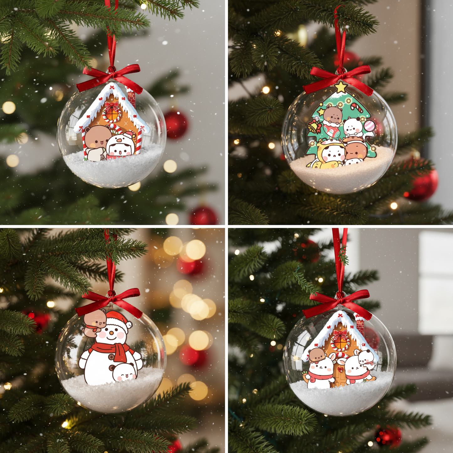 Adorable Bubu Dudu Xmas Ornament – Gingerbread House Kawaii Holiday Gift