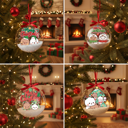 Bubu & Dudu Cute Christmas Ornaments – Adorable Bear Couple Holiday Tree Decorations Gift for Lovers & Family