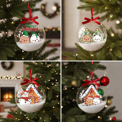 Bubu & Dudu Bear Couple Christmas Ornament – Kawaii Holiday Tree Decoration