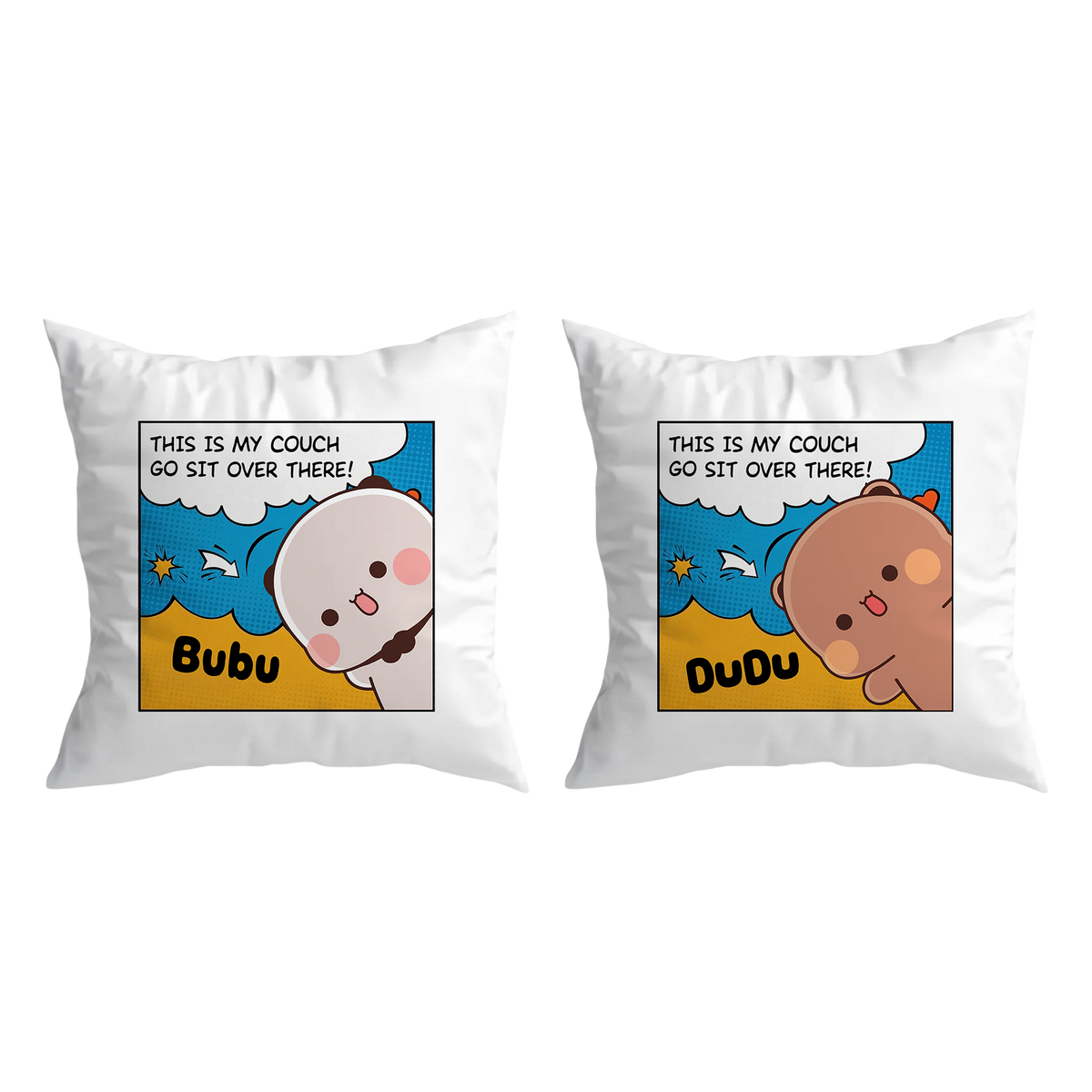 This Is My Couch Couple Pillow Set | Funny Bubu & Dudu Matching Throw Pillows – product image 1