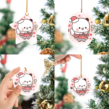 Cute Bubu & Dudu Christmas Ornaments – Ceramic Tree Decorations