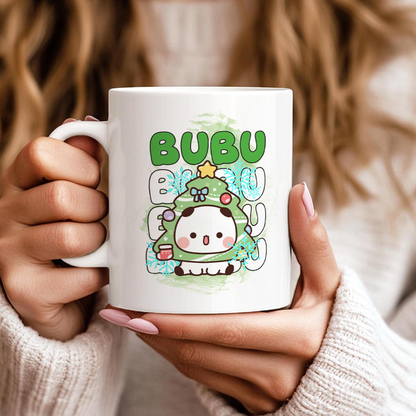 Bubu & Dudu Christmas Tree Couple Mugs – Cute Holiday Coffee Cup Gift Set