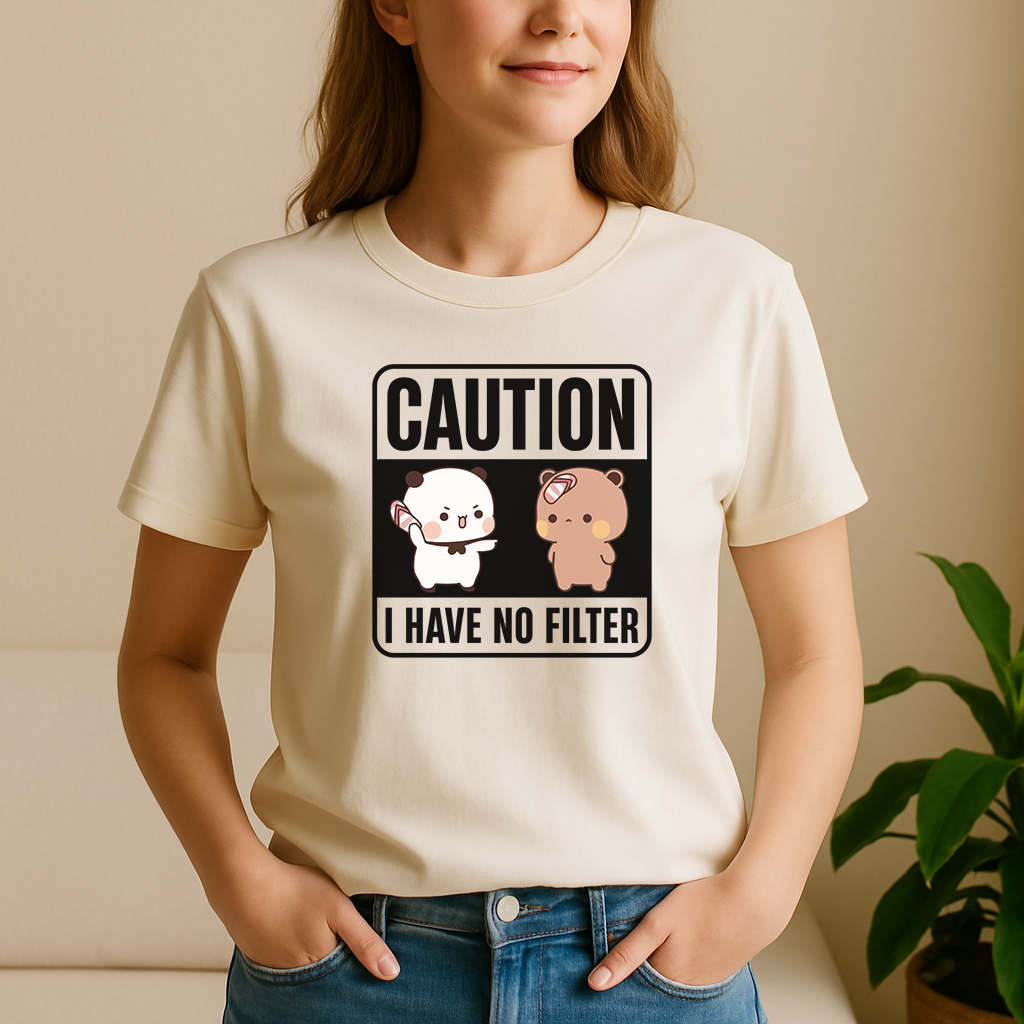 No Filter Tee – Bubu & Dudu Warning Style