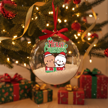 Bubu & Dudu Cute Christmas Ornaments – Adorable Bear Couple Holiday Tree Decorations Gift for Lovers, Friends & Family