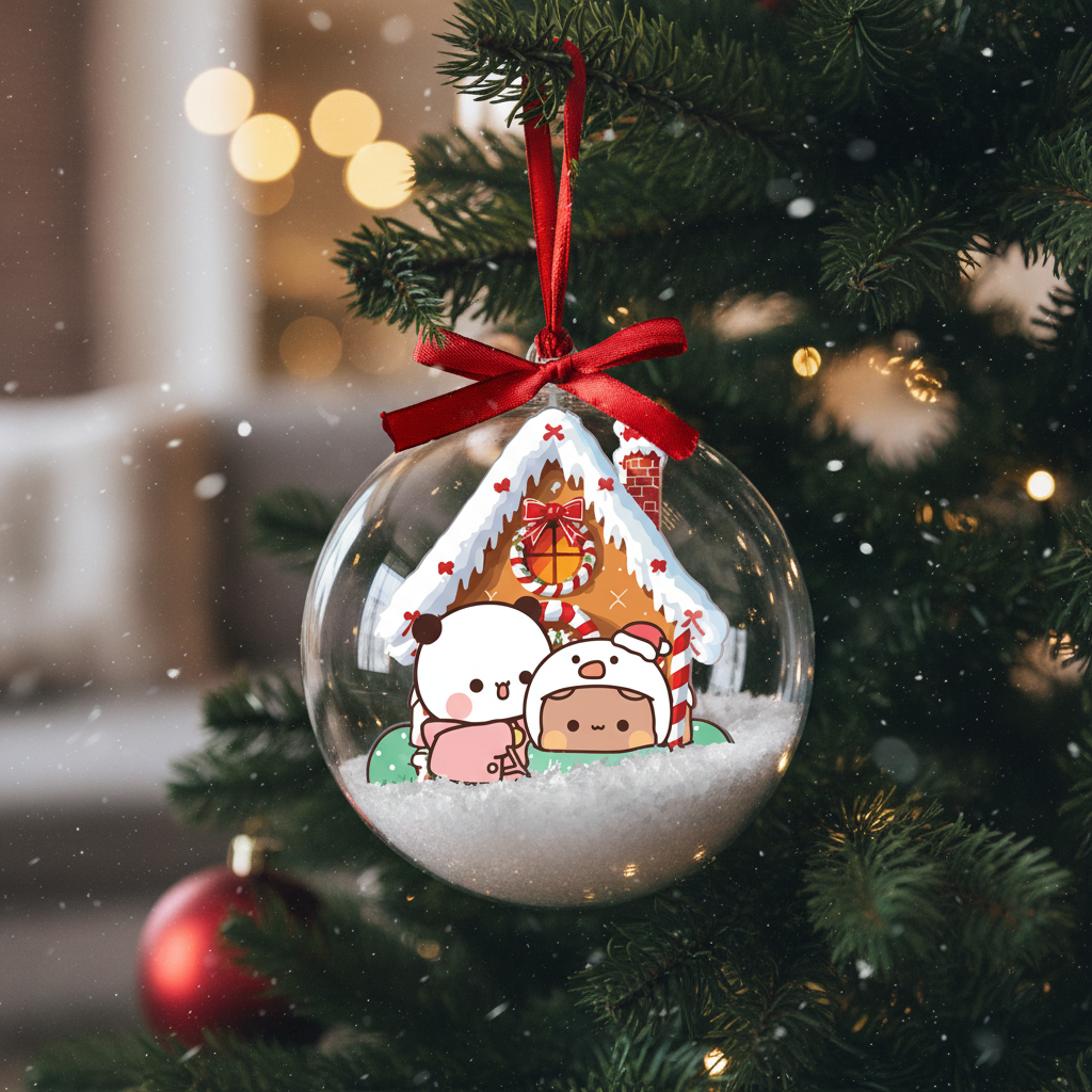 Bubu Dudu Christmas Ornament – Cute Gingerbread House Holiday Gift