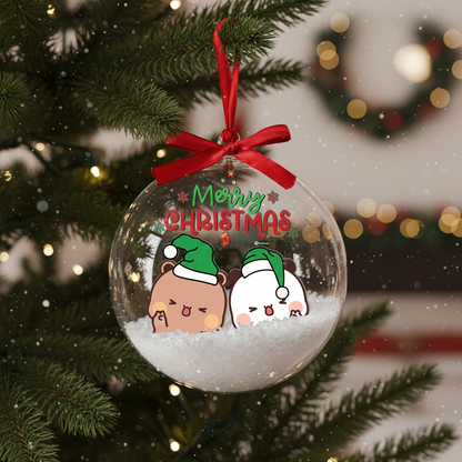 Bubu & Dudu Bear Couple Christmas Ornament – Kawaii Holiday Tree Decoration