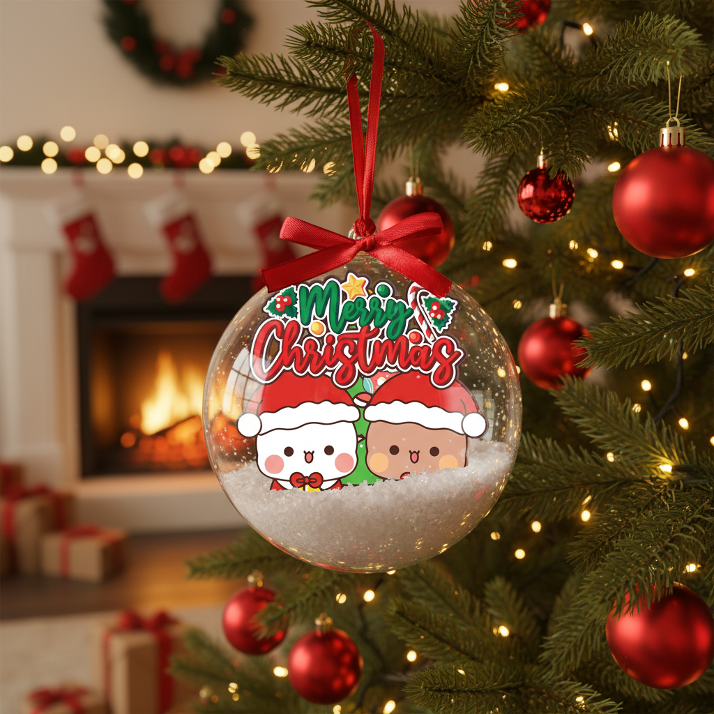 Bubu & Dudu Cute Christmas Ornaments – Adorable Bear Couple Holiday Tree Decorations Gift for Lovers, Friends & Family