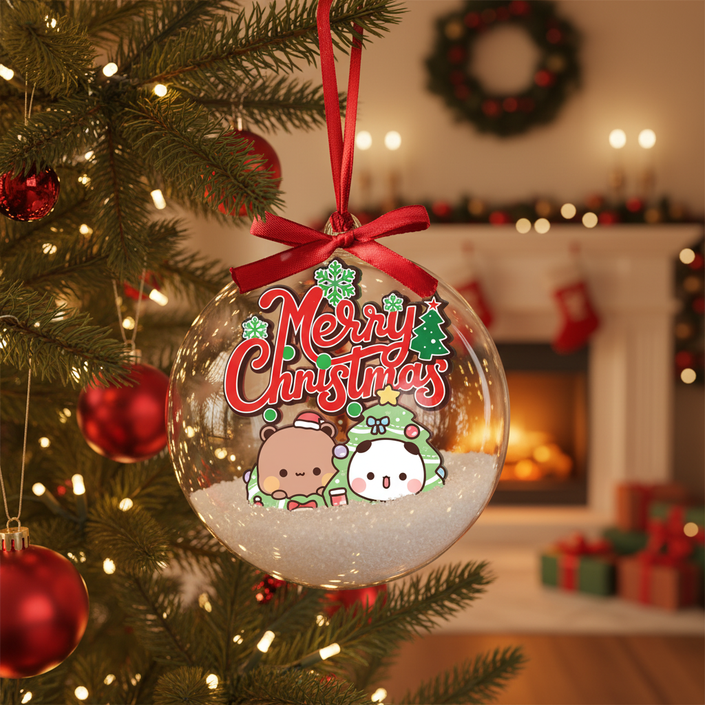 Bubu & Dudu Cute Christmas Ornaments – Adorable Bear Couple Holiday Tree Decorations Gift for Lovers & Family