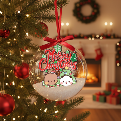 Bubu & Dudu Cute Christmas Ornaments – Adorable Bear Couple Holiday Tree Decorations Gift for Lovers & Family