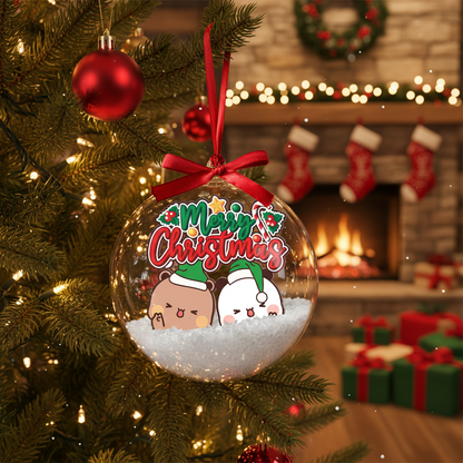 Bubu & Dudu Cute Christmas Ornaments – Adorable Bear Couple Holiday Tree Decorations Gift for Lovers & Family