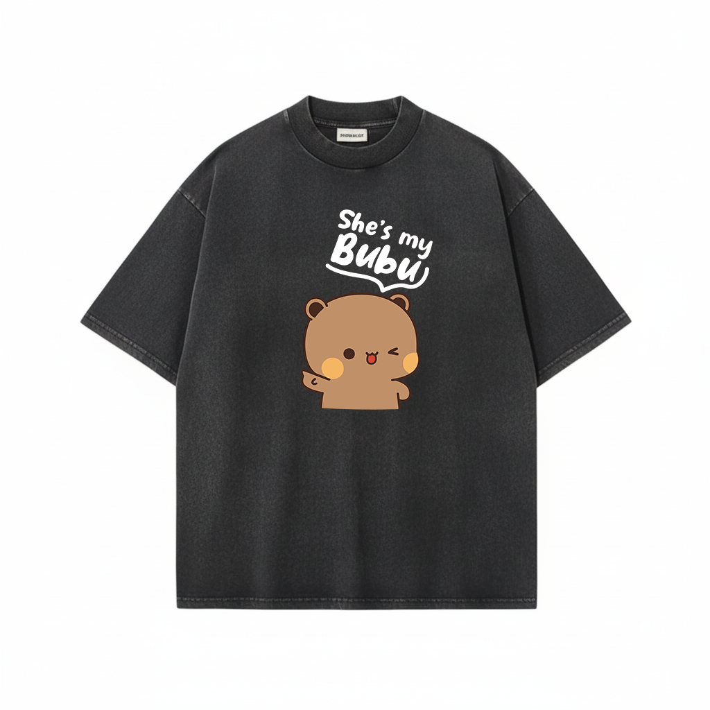 Bubu Dudu Mineral Wash Matching Couple Shirts – Cute Bear Couple Gift
