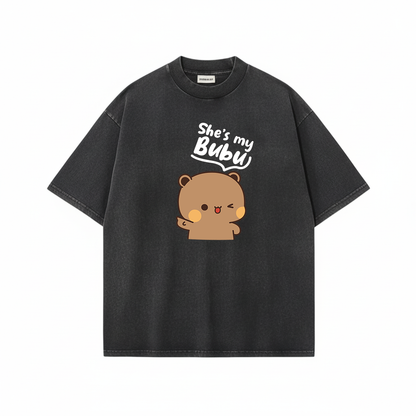 Bubu Dudu Mineral Wash Matching Couple Shirts – Cute Bear Couple Gift