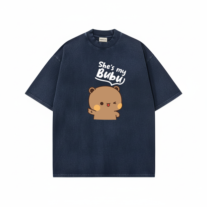 Bubu Dudu Mineral Wash Matching Couple Shirts – Cute Bear Couple Gift